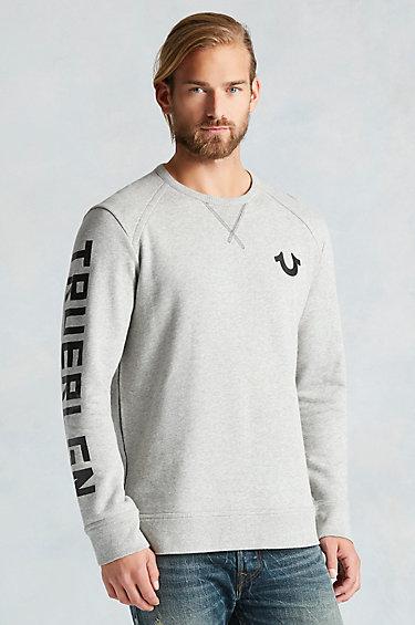 True Religion Crew Neck Mens Sweatshirt - Heather Grey