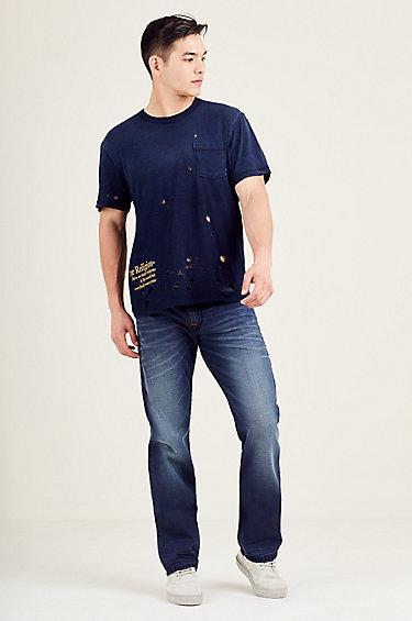 Ricky Straight Super T Mens Jean | Blue Mariner | Size 31 | True Religion