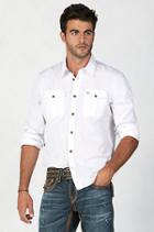 Hand Picked Utility Mens Shirt | White | Size Large | True Religion