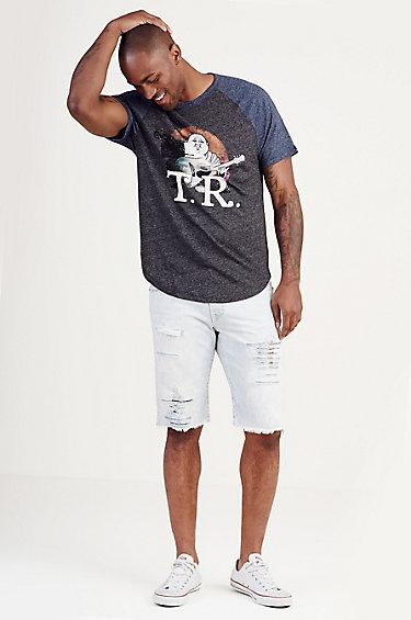 True Religion Ricky Super T Mens Short - Indigo Oasis