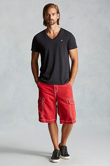 True Religion Issac Trooper Mens Cargo Short - Red