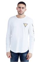Embroidered Linear Art Crew Neck Mens Tee | White | Size 3x Large | True Religion