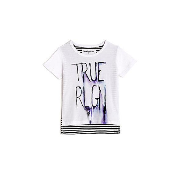 Toddler/little Kids Sketched Stripe Graphic Tee | White | Size 2t | True Religion