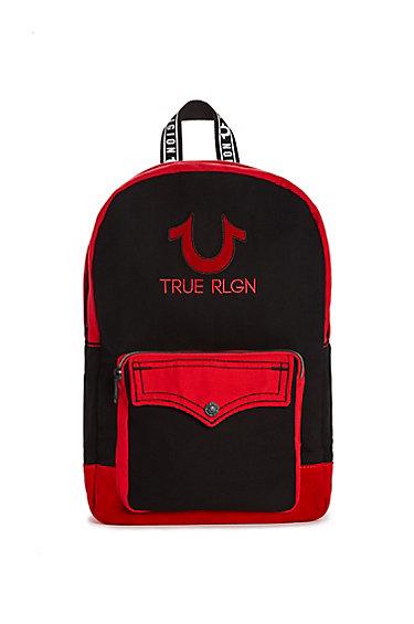 Mens Bold Backpack | Black/red | True Religion