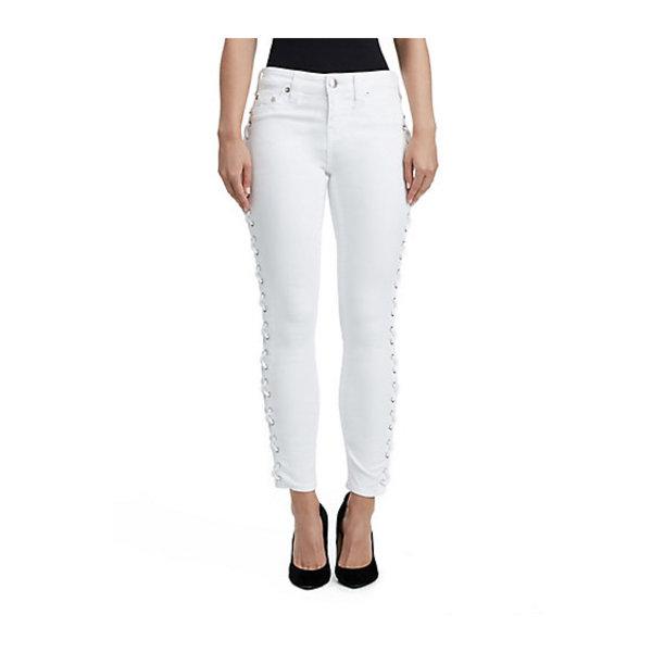 Women's Super Skinny Lace Up Ankle Jean | Optic White | Size 23 | True Religion