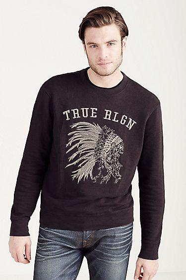 Logo Mens Pullover | Black | Size Large | True Religion