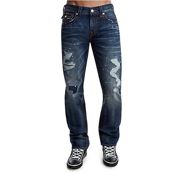 Straight Fit Distressed Jean | Exdd Red White Indigo | Size 28 | True Religion