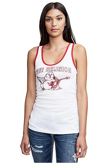 Women's Classic Buddha Rib Knit Tank Top | White | Size Xx Small | True Religion