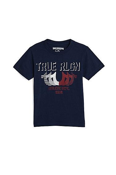 Striped Horseshoe Tee | Navy | Size 2t | True Religion