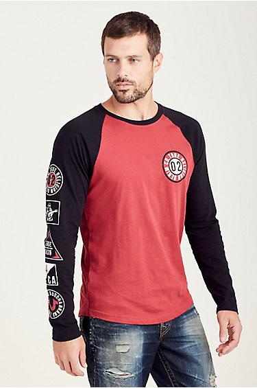 Est 02 Tr Raglan Mens Tee | Ash Rose | Size Large | True Religion