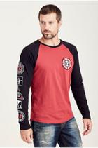 Est 02 Tr Raglan Mens Tee | Ash Rose | Size Large | True Religion
