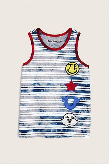 Patch Kids Tank Top | Heather Grey | Size Medium | True Religion