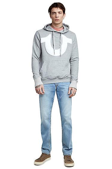 Horseshoe Mens Pullover Hoodie | Grey Marl | Size Small | True Religion