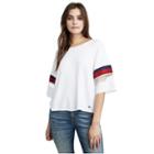 Color Block Crew Neck Womens Tee | White | Size Small | True Religion