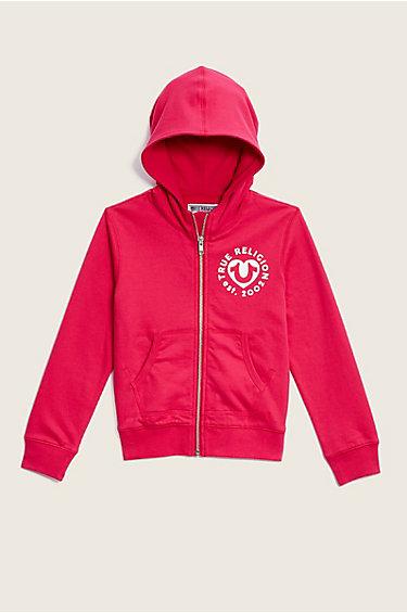 Tr Branded Kids Hoodie | Fuschia | Size 4 | True Religion