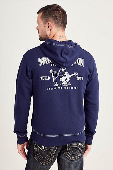Classic Logo Zip Mens Hoodie | Navy | Size Small | True Religion