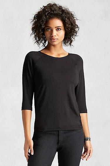 True Religion Joan Smalls Mesh Reversible Womens Top - Black