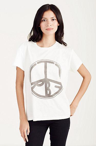 True Religion Trbj Boyfriend Womens Tee - White