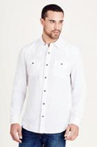 True Religion Western Button Up Mens Shirt - White