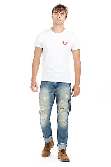 Mens Bleach Cuff Denim Jogger Pant | Drag Race  | Size 33 | True Religion