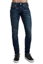Men's Skinny Fit Orange Stitch Jean | Abandon Indigo Clean | Size 27 | True Religion