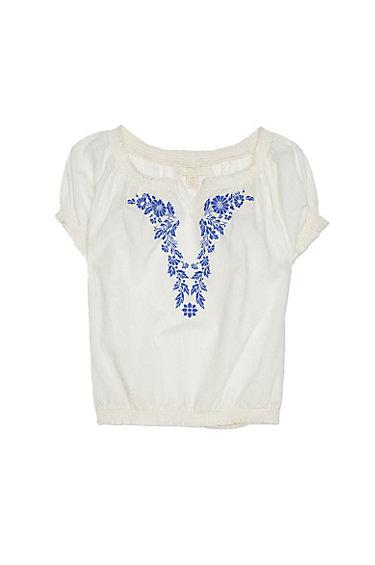 True Religion Printed Peasant S/s Blouse - White