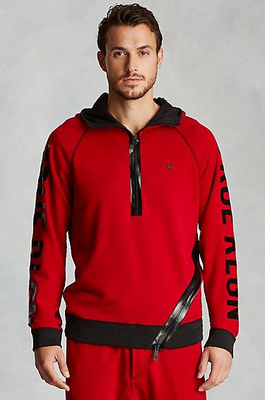 True Religion Funnel Zip Mens Pullover - Red