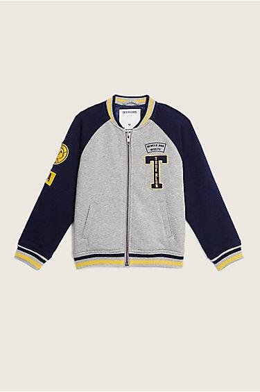 Letterman Kids Jacket | Heather Grey | Size X Large | True Religion