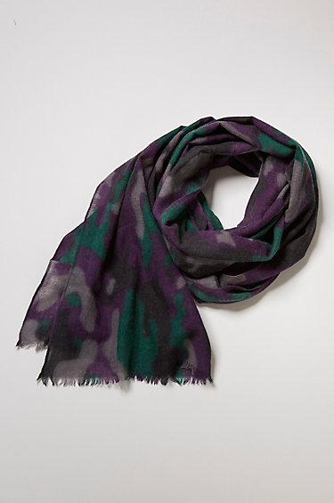 True Religion Purple Camo Wool Scarf - Boysenberry