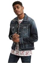 Men's Graffiti Trucker Jacket | Indigo Trippin | Size Small | True Religion