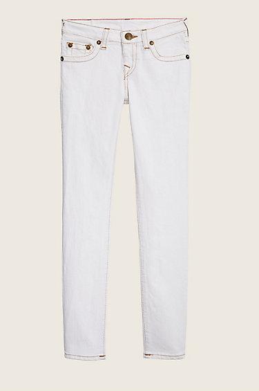 Super Skinny Cropped White Kids Jean | Size 8 | True Religion