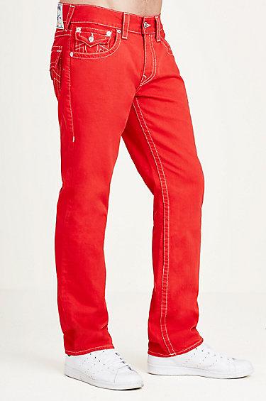 True Religion Straight Red Mens Jean - Vintage Red