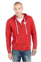 Classic Logo Zip Mens Hoodie | Ruby Red | Size Small | True Religion