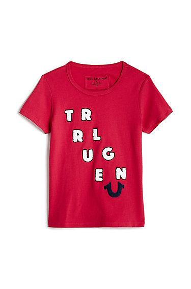 Big Kids Chenille Tee | Fuschia | Size Small | True Religion