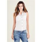 Womens High Low Button Up Shirt | True White | Size Small | True Religion