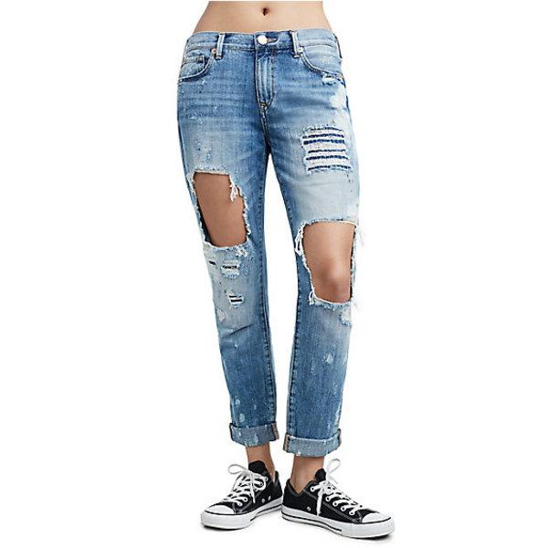 Cameron Slim Boyfriend Womens Jean | Cerulean Celeb | Size 24 | True Religion