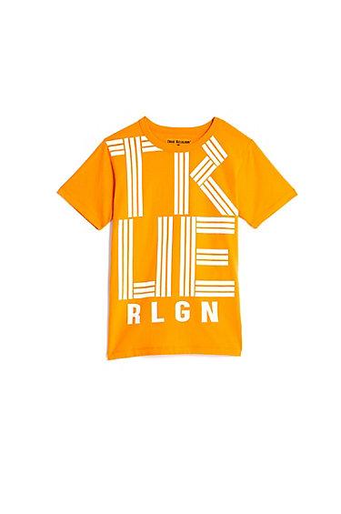 Kids Buddha Stripe Tee | Orange | Size Small | True Religion