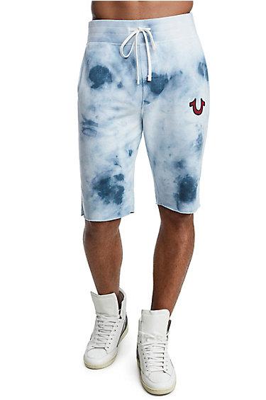 Men's Logo Basic Cutoff Sweatshort | Tie Dye | Size Small | True Religion
