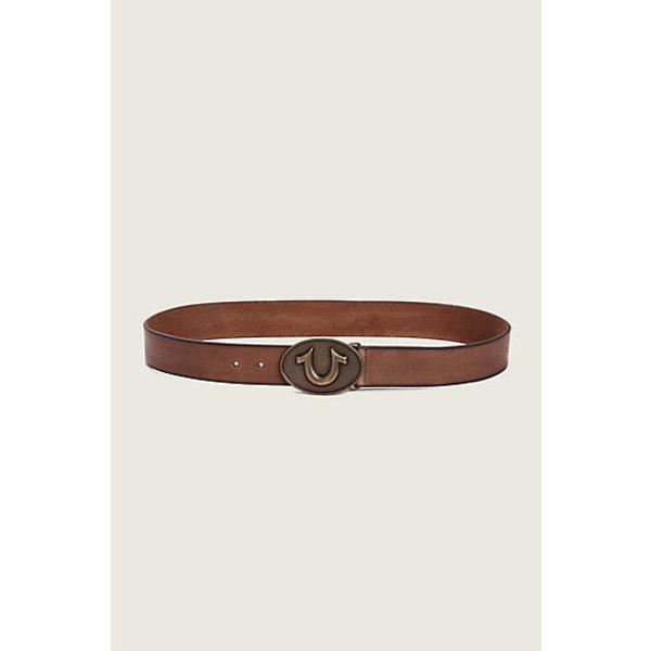 Horseshoe Buckle Mens Belt | Muse Dark Brown | Size 32 | True Religion