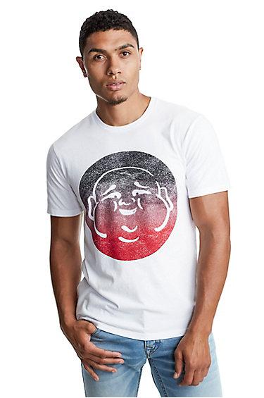 Men's Ombre Buddha Crew Neck Tee | White | Size Small | True Religion
