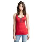 Women's Buddha Placket Rib Tank Top | Ruby Red | Size X Small | True Religion