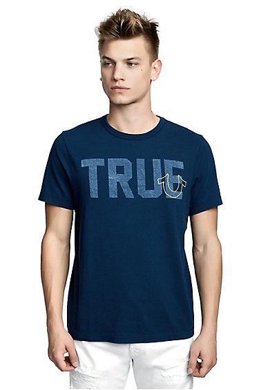 Mens True Logo Graphic Tee | Navy | Size X Small | True Religion
