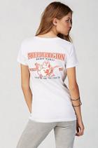 True Religion Double Puff Vneck Womens Tee - White