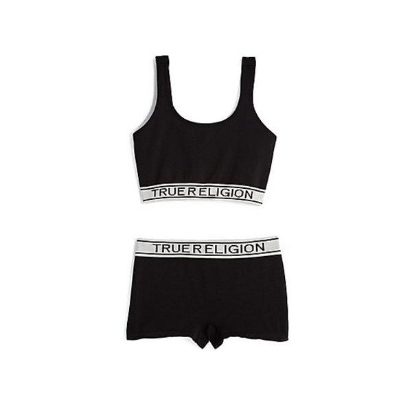 Womens Bralette And Short Set | Washed Black | Size Small | True Religion