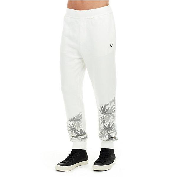 Hemp Print Multi Cuffed Mens Sweatpant | White | Size Small | True Religion