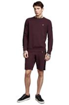 Crew Contrast Stripe Mens Sweater | Plum  | Size Small | True Religion