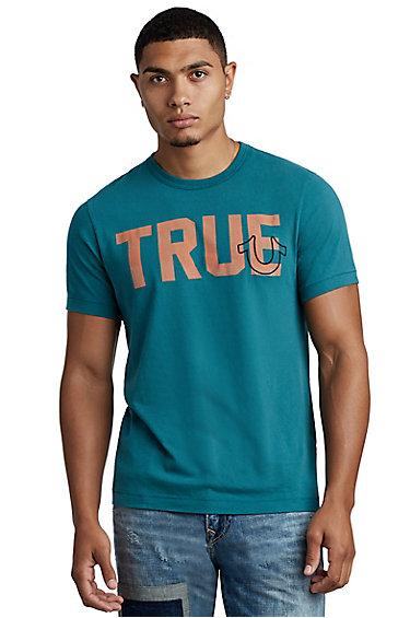 Mens True Logo Graphic Tee | Blue | Size X Small | True Religion