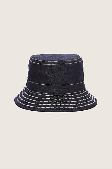 True Religion Super T Denim Bucket Hat - Dark Indigo