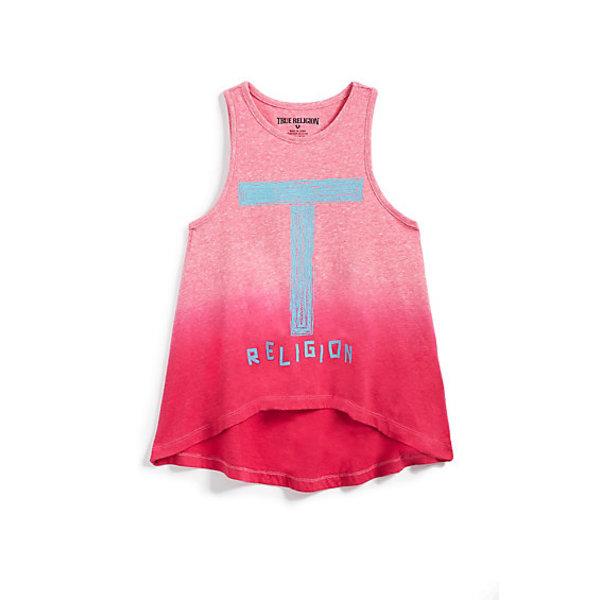Bleached True Girls Tank Top | Pink Agate | Size Medium | True Religion