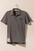 True Religion Short Sleeve Mens Polo W Patches - Black